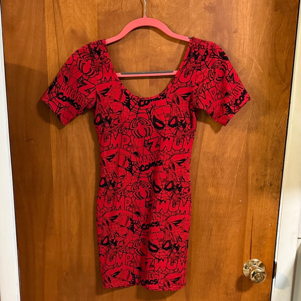 Marvel Red and Black Graphic Dress